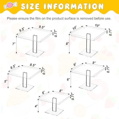 5 Tiered Dessert Table Display Set Buffet Riser Clear Acrylic Dessert in clear, alternate view 3