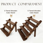 5 Tiered Tray Stand for 30 Cupcakes Stepped Wood Display Stand for Weddings, Tiered Party Table Display Riser, alternate view