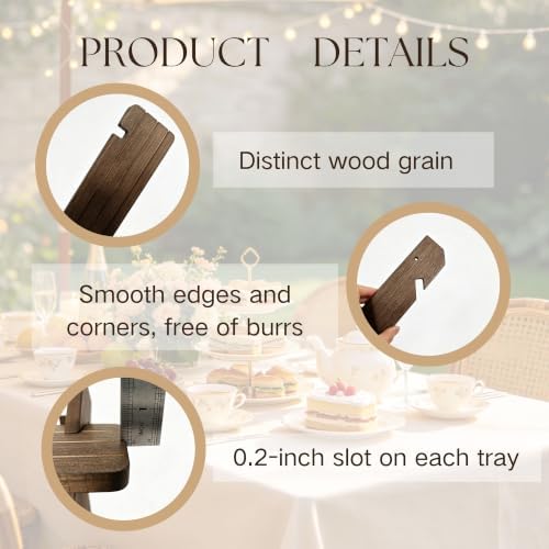 5 Tiered Tray Stand for 30 Cupcakes Stepped Wood Display Stand for Weddings, Tiered Party Table Display Riser, alternate view