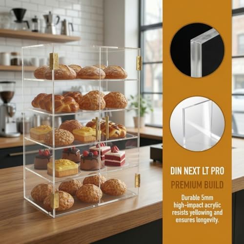 5 Tiers Countertop Bakery Display Case in Transparent, alternate view 4