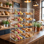 5 Tiers Countertop Bakery Display Case in Transparent, alternate view 7