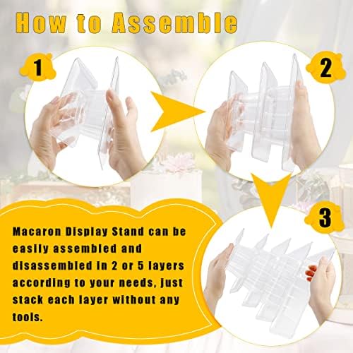 5 Tiers Macaroon Tower Stand Square Macaron Tower Cake Display Rack in Transparent, alternate view 5