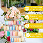 5 Tiers Square Macaron Tower Stand Plastic Macaroon Display Cupcake Holder in Transparent, alternate view 4