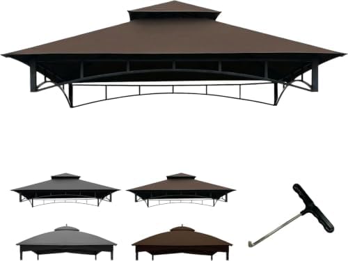 5 x 8 Grill Gazebo Replacement Canopy Top for L-GG001PST-F, Brown in Brown