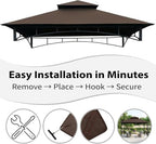 5 x 8 Grill Gazebo Replacement Canopy Top for L-GG001PST-F, Brown in Brown, alternate view 4