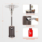 50,000 BTU Patio Heater with Sand Box, Table Design, Double-Layer Stainless Steel Burner, Wheels, Tip-over, alternate view 3