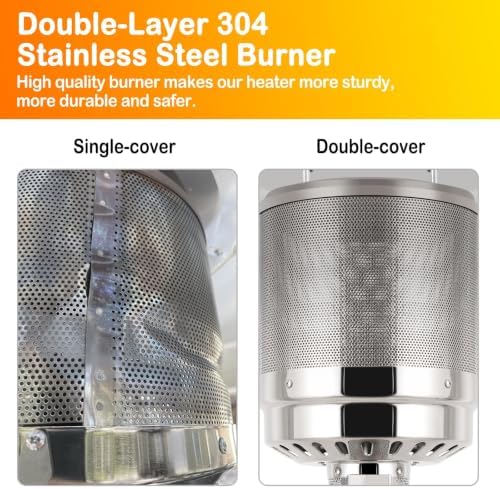 50,000 BTU Patio Heater with Sand Box, Table Design, Double-Layer Stainless Steel Burner, Wheels, Tip-over, alternate view 6