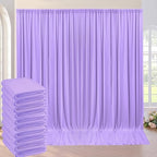 50×10 ft Lavender Wrinkle Free Backdrop Curtain for Wedding Party, 10 Panels 5×10ft Soft Silky Light Purple