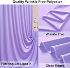 50×10 ft Lavender Wrinkle Free Backdrop Curtain for Wedding Party, 10 Panels 5×10ft Soft Silky Light Purple, alternate view 3