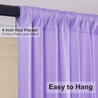 50×10 ft Lavender Wrinkle Free Backdrop Curtain for Wedding Party, 10 Panels 5×10ft Soft Silky Light Purple, alternate view 5