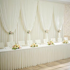 50×12ft Wrinkle Free Ivory Backdrop Curtain for Wedding Parties, 10 Panels 5×12ft Long Soft Silky Polyester, alternate view 6