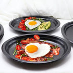 50 Count Black Plates Disposable 12" x 10" - Oval Black Plastic Plates in 50 Count in Black, alternate view 2