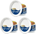 50 Count Disposable Plates for Patriotic Party - Oval White Plastic Plates for Birthday, Picnic, BBQ, 4th of
