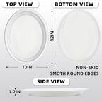 50 Count Disposable Plates for Patriotic Party - Oval White Plastic Plates for Birthday, Picnic, BBQ, 4th of, alternate view