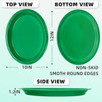 50 Count Green Plates Disposable 12" x 10" - Oval Green Plastic Plates in 50 Count in Green, alternate view 3