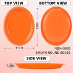 50 Count Orange Plastic Plates 10 x 12 Inch - Oval Disposable Plates in 50 Count in Orange, alternate view 3