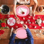 50 Count Pink Plastic Plates Disposiable 10" x 12" Oval Pink Plates for Birthday, Picnic, BBQ, Baby Shower (Pack, alternate