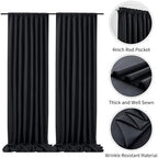 50 ft x 10 ft Thick Black Backdrop Curtain for Parties, 10 Panels Black Polyester Wedding Backdrop Drapes for, alternate view