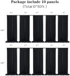 50 ft x 10 ft Thick Black Backdrop Curtain for Parties, 10 Panels Black Polyester Wedding Backdrop Drapes for, alternate view