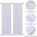 50 ft x 10 ft Thick White Backdrop Curtain for Wedding Parties, 10 Panels White Polyester Wedding Backdrop, alternate view 3