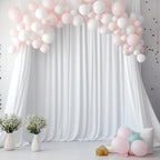 50 ft x 10 ft Thick White Backdrop Curtain for Wedding Parties, 10 Panels White Polyester Wedding Backdrop, alternate view 7
