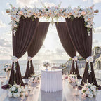 50 ft x 10 ft Wrinkle Free Brown Backdrop Curtain for Parties, 10 Panels 10ft Polyester Brown Photo Backdrop, alternate view