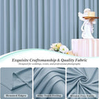 50 ft x 10 ft Wrinkle Free Dusty Blue Backdrop Curtain for Parties, 10 Panels 10ft Polyester Dusty Blue Photo, alternate view