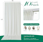 50 ft x 10 ft Wrinkle Free Ivory Backdrop Curtain for Wedding Parties, Fabric Ivory Photo Backdrop Drapes 10, alternate view