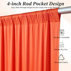 50 ft x 10 ft Wrinkle Free Orange Backdrop Curtain for Parties, 10 Panels 10ft Polyester Orange Photo Backdrop, alternate