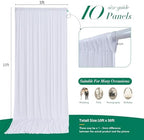 50 ft x 10 ft Wrinkle Free White Backdrop Curtain for Wedding Parties, Polyester Photo Backdrop Drapes for Baby, alternate