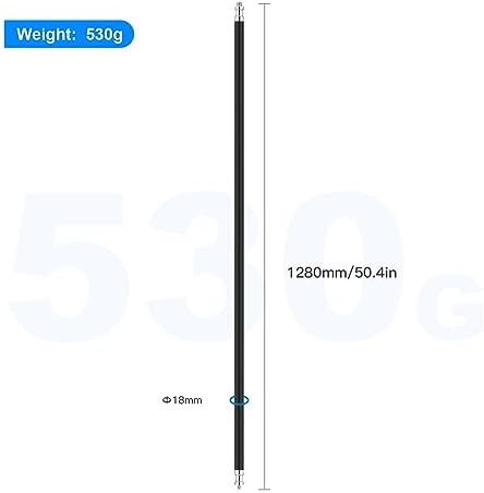50 inch Extension Grip Boom Arm for Heavy Duty C Stand, Solid Grip Pole with 1/4 & 3/8 Thread for Softbox, alternate view 3
