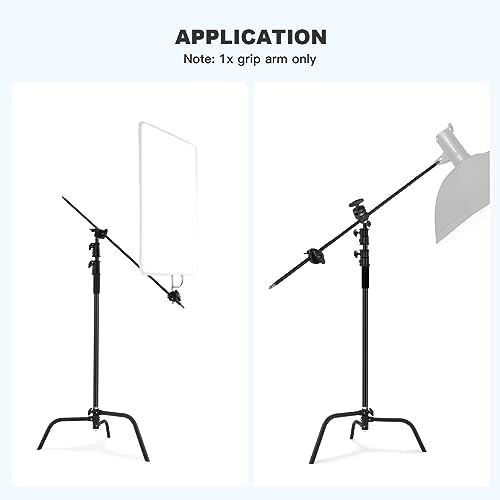 50 inch Extension Grip Boom Arm for Heavy Duty C Stand, Solid Grip Pole with 1/4 & 3/8 Thread for Softbox, alternate view 4