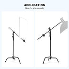 50 inch Extension Grip Boom Arm for Heavy Duty C Stand, Solid Grip Pole with 1/4 & 3/8 Thread for Softbox, alternate view 4