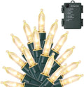 50 LED Outdoor Christmas Lights, 16 FT Battery Operated Mini String Lights with 8 Modes & Timer, Xmas Tree