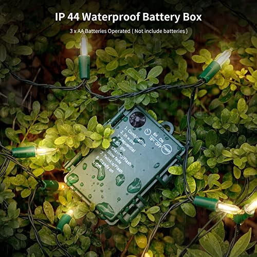 50 LED Outdoor Christmas Lights, 16 FT Battery Operated Mini String Lights with 8 Modes & Timer, Xmas Tree, alternate view 5