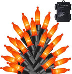 50 LED Outdoor Halloween Lights, 16 FT Mini String Light with 8 Modes, Waterproof Battery Operated Tree Lights