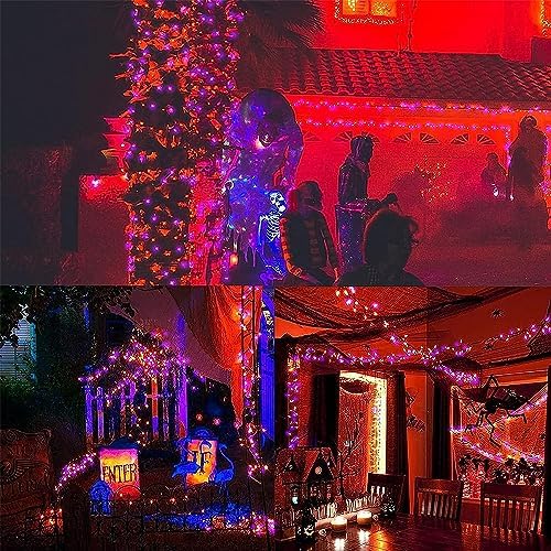 50 LED Outdoor Halloween Lights, 16 FT Mini String Light with 8 Modes, Waterproof Battery Operated Tree Lights, alternate