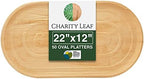 50-Pack 22"x12" Disposable Bamboo Like Trays |, Compostable Platters for Weddings, Charcuterie Boards & Events