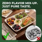 50 Pack 5 Compartment Disposable Paper Plates, 11" x 8" Compostable Bagasse School Lunch Tray, Heavy-Duty, alternate view 4