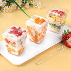 50 Pack 5 oz Plastic Dessert Cups With Lids and Spoons, Yogurt Parfait Appetizer Cups for Party, Mini Dessert, alternate view