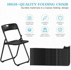50 Pack Black Plastic Folding Chairs, Lightweight Foldable Chair, alternate view 4