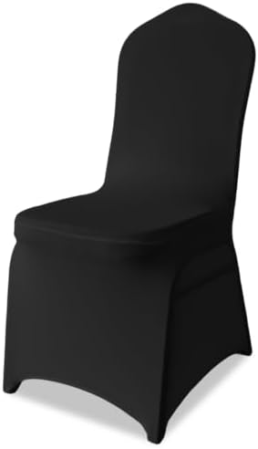 50 Pack Black Universal Fitted Spandex Chair Covers | Stretch & Washable Upgraded Chair Slipcovers, Ideal for