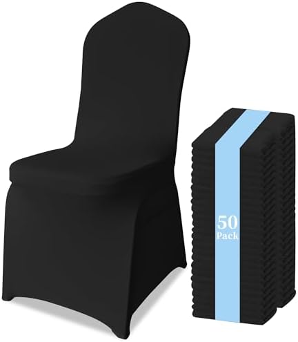 50 Pack Chair Covers for Dining Chairs, Polyester Spandex Chair Cover Stretch Slipcovers for Banquet, Wedding