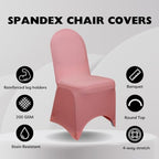 50 Pack Coral Stretch Spandex Banquet Chair Cover - Wedding Slip Covers, Premium Quality Cover in Coral, alternate view 3