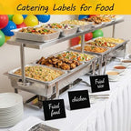 50 Pack Food Labels for Party Buffet, 4" x 3" Mini Chalkboard Signs for Food, Reusable PVC Foods Signs for, alternate view 5
