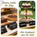 50 Pack Food Labels for Party Buffet, 4" x 3" Mini Chalkboard Signs for Food, Reusable PVC Foods Signs for, alternate view 6