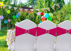50 Pack Hot Pink Chair Sashes, Spandex Chairs Bows Sashes for Wedding Party Birthday Decor, Elastic Sashes for, alternate