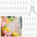 50 Pack Large Balloon Arch Clips Spring Clamp for Backdrop, Clear in Clear