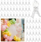 50 Pack Large Balloon Arch Clips Spring Clamp for Backdrop, Clear in Clear