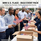 50 Pack Mini American Flags 4x6 Inch, Small Handheld USA Flags on Sticks in 4x6 Inch, alternate view 3